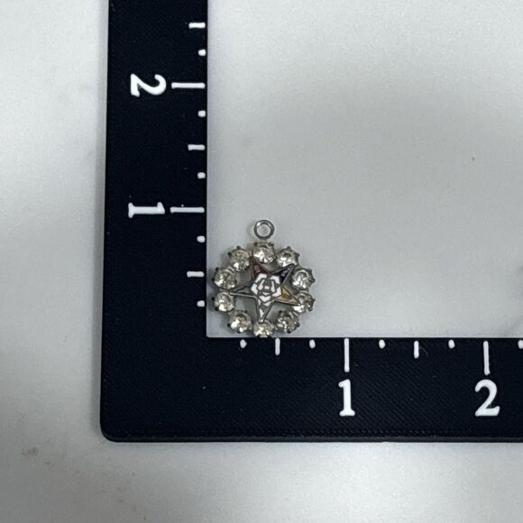 Vintage Order Of Eastern Star Rhinestone Pendant Charms Masonic - Picture 9 of 10
